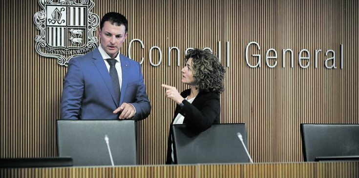 El ministre de Presidència, Economia i Empresa, Jordi Gallardo, arriba a la compareixença.