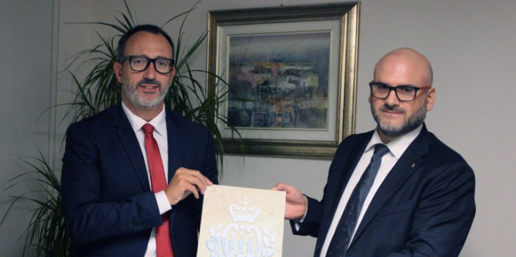 Víctor Filloy i Stefano Canti, ahir a San Marino.