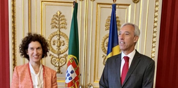 Maria Ubach amb João Gomes Cravinho.