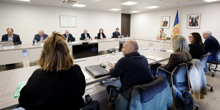 Imatge de la reunió del Consell Econòmic i Social amb la presència del cap de Govern celebrada anteriorment.