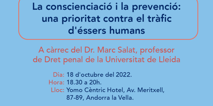 Un detall del cartell de la conferència que oferirà l'expert Marc Salat.