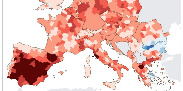 Mortalitat anual per milió d'habitant per la calor