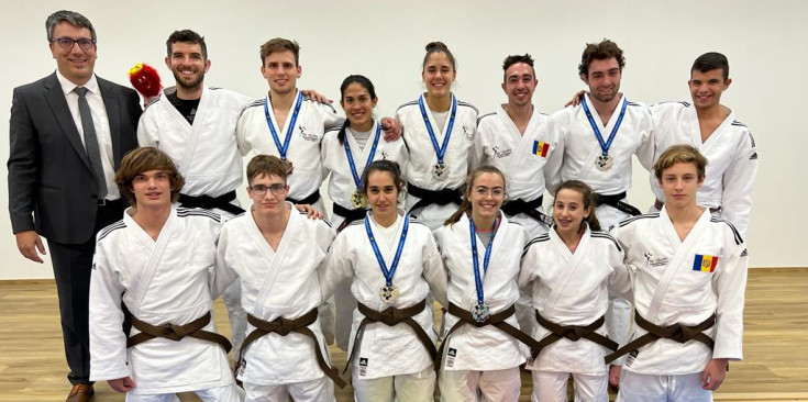 Els judokes andorrans a l’Europeu dels Petits Estats a Luxemburg.