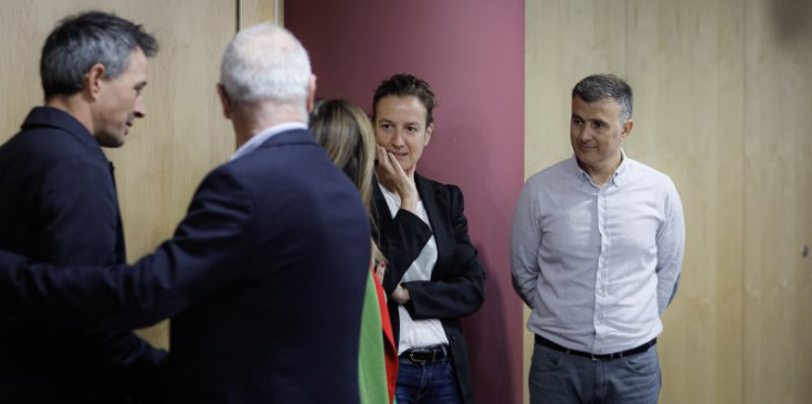 Sílvia Calvó i Marc Rossell, instants abans de l’inici de la reunió.