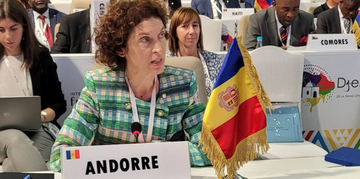 La ministra d’Afers Exteriors, Maria Ubach, durant la 43a Conferència ministerial de la francofonia.