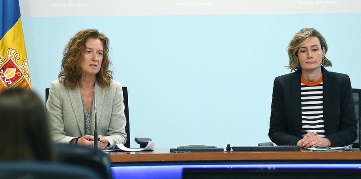 Sílvia Calvó i Sílvia Ferrer, durant la presentació de l'Estratègia d'Economia Circular.