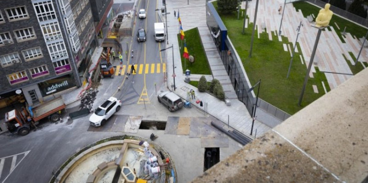 Imatge de les obres del carrer Prat de la Creu.