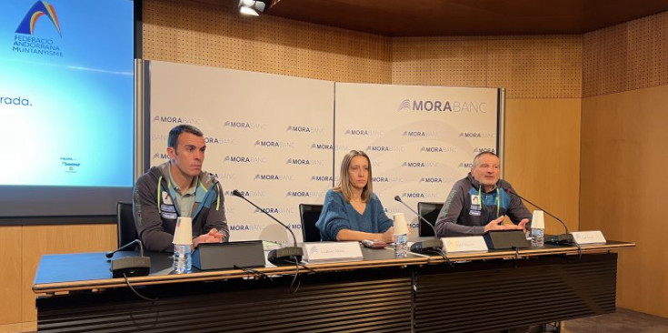 Un instant de la presentació de la Copa d’Andorra d’Esquí de Muntanya, ahir.