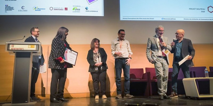 Un moment de l’entrega de premis al Comú d’Andorra la Vella, dimecres a París.