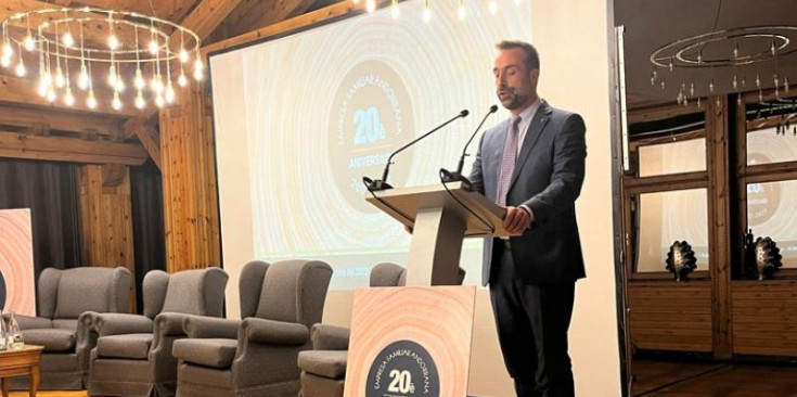 El president de l’Empresa Familiar Andorrana, Daniel Armengol, durant la celebració dels 20 anys.