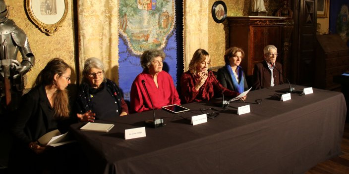 Les guardonades dels Premis Internacionals Ramon Llull 2022, durant la roda de premsa prèvia.
