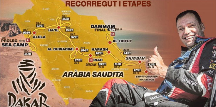 Recorregut i etapes del Dakar 2023.