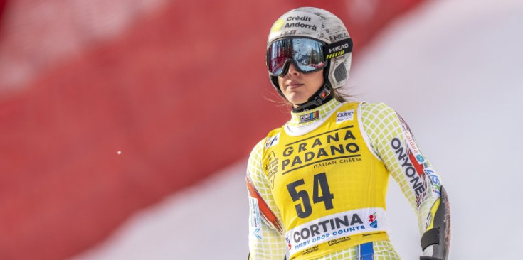 Cande Moreno durant la cursa d’ahir a Cortina d’Ampezzo.