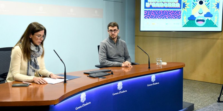 La ministra de Cultura, Sílvia Riva, i el cap de l’Àrea d’Acció Cultural, Joan-Marc Joval.