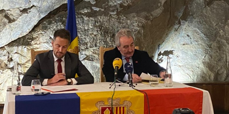Pere López i Jaume Bartumeu, aquest dijous en roda de premsa a Andorra la Vella.