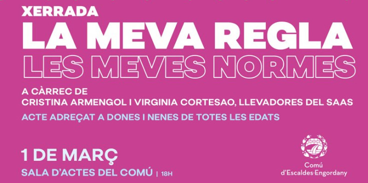 Cartell informatiu sobre la xerrada ‘la meva regla les meves normes’.