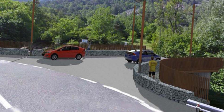 Imatge virtual de com serà el nou pont de la Plana, a la cruïlla de la carretera d’Engolasters amb la de la Comella i la Plana.