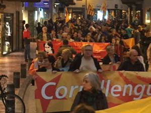 Participants de la manifestació celebrada a Perpinyà, dissabte.