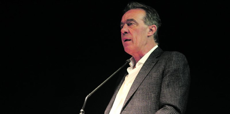 Pere Mas, ahir, durant el seu discurs al l’Andorra Congrés Centre d’Ordino