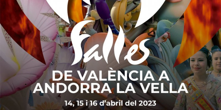 Cartell promocional de les Falles de València a Andorra la Vella.