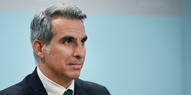 El portaveu en funcions del Govern, Cesar Marquina, durant la roda de premsa posterior al Consell de Ministres.