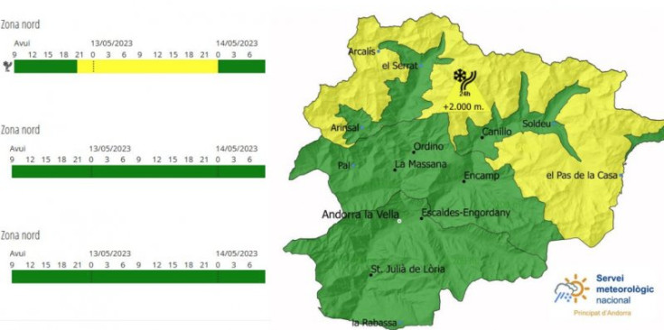 Un mapa del temps d’aquests dies.