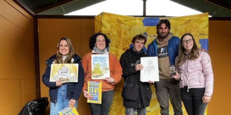 Imatge dels guanyadors del concurs de dibuix a l’Andoflora.
