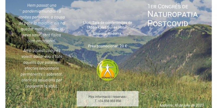 Cartell del primer congrés de Naturopatia Postcovid a Andorra.