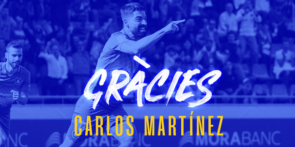 Pòster de comiat i agraïment de l’FC Andorra a Carlos Martínez.