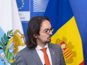 secretari d’Estat per a les Relacions amb la Unió Europea, Landry Riba, i el vicepresident de la Comissió Europea, Maros Sefcovic. | Govern d’Andorra