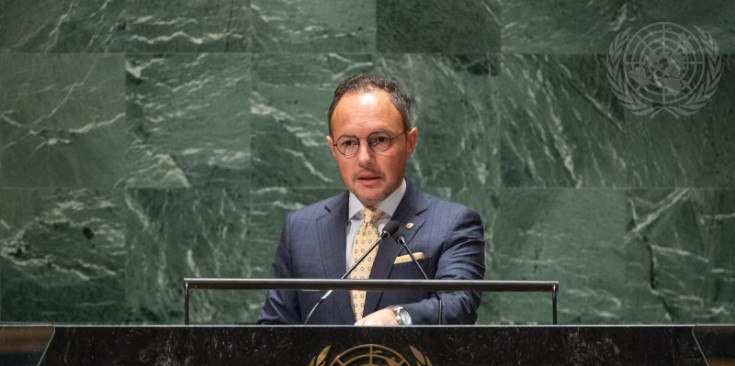 El cap de Govern, Xavier Espot, durant la seva intervenció davant l'Assemblea General de les Nacions Unides.