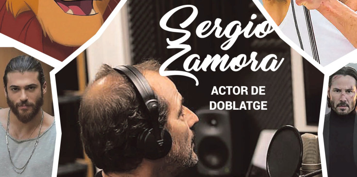 L'actor de doblatge Sergio Zamora, amb alguns dels seus papers més destacats.