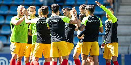 L’FC Andorra abans d’enfrontar-se a l’Sporting, dissabte al Nacional.