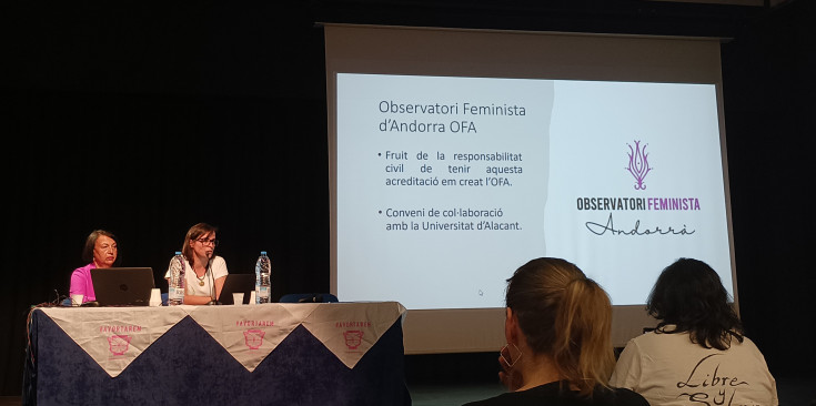 Presentació de l’Observatori Feminista d’Andorra, a càrrec de la presidenta d’Stop Violències, Vannesa Mendoza Cortés.