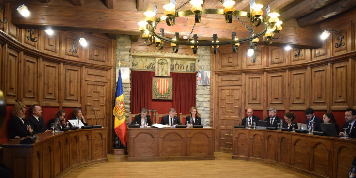 Sessió de consell de comú de Sant Julià de Lòria ,ahir.