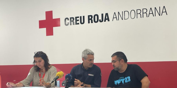 Imatge de la roda de premsa de Creu Roja Andorrana, ahir.