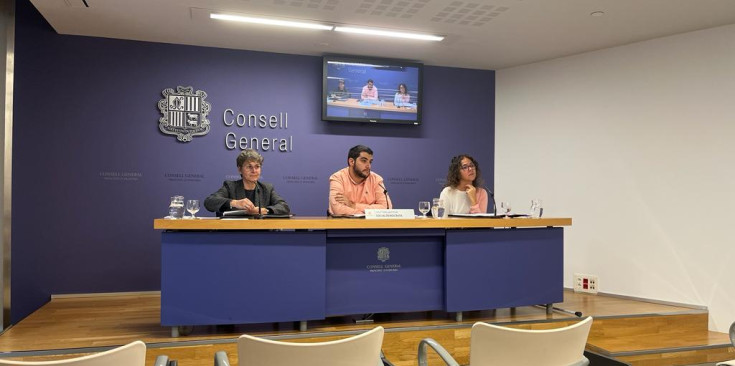 Els consellers generals, Susanna Vela, Pere Baró i Judith Salazar.