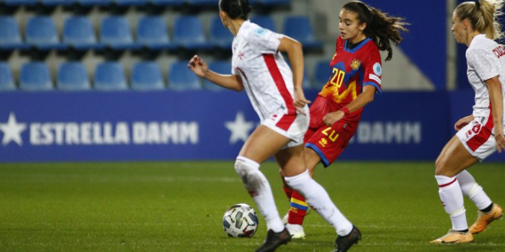 Júlia Domingo jugant contra Malta aquest passat dimarts.