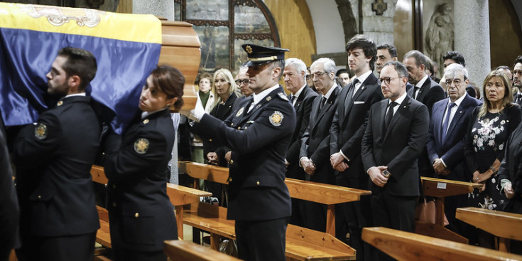 Cerimònia funerària per Toni Martí, ahir a l’església de Sant Pere Màrtir a Escaldes-Engordany.