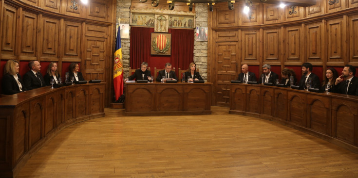 Un moment de la sessió ordinària del consell Comú de Sant Julià de Lòria, ahir.