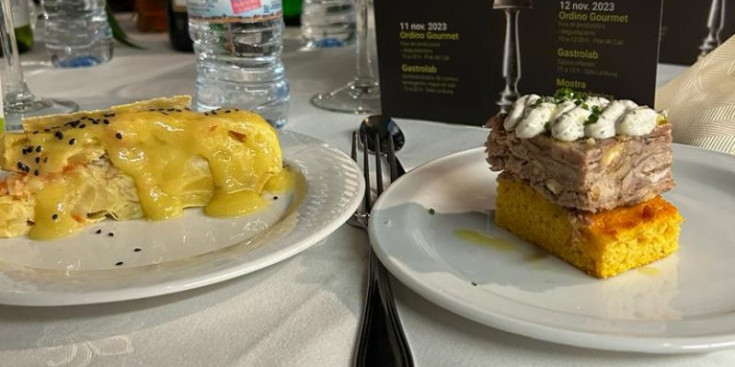 Dues de les tapes que van oferir durant la Mostra Gastronòmica d’Andorra, ahir.