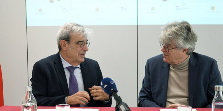 Ladislau Baró i Jean-Claude Tribolet, durant la roda de premsa de presentació de la fira.