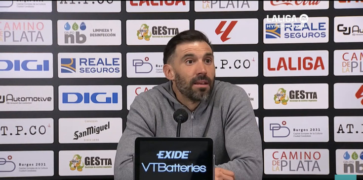 Eder Sarabia en roda de premsa després del partit contra el Burgos, dissabte passat.