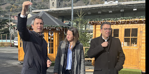 Els candidats, David Astrié, Gemma Minguillon i Miquel Canturri, ahir.