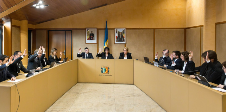 Imatge de la sessió del Consell del Comú de la Massana, ahir.