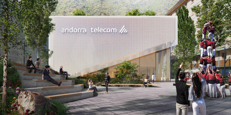 Imatge virtual del disseny final de Node, la futura seu d’Andorra Telecom.