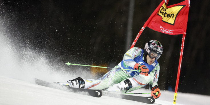 L’esquiador andorrà, Joan Verdú, competint.