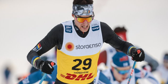 Irineu Esteve durant una competició d’esquí de fons.