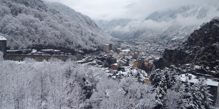 Andorra la Vella després d'una nevada.