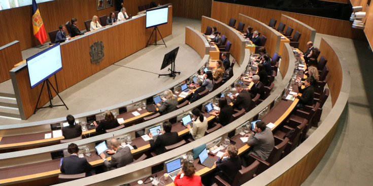 Imatge de la sessió d'avui al hemicicle del Consell General.